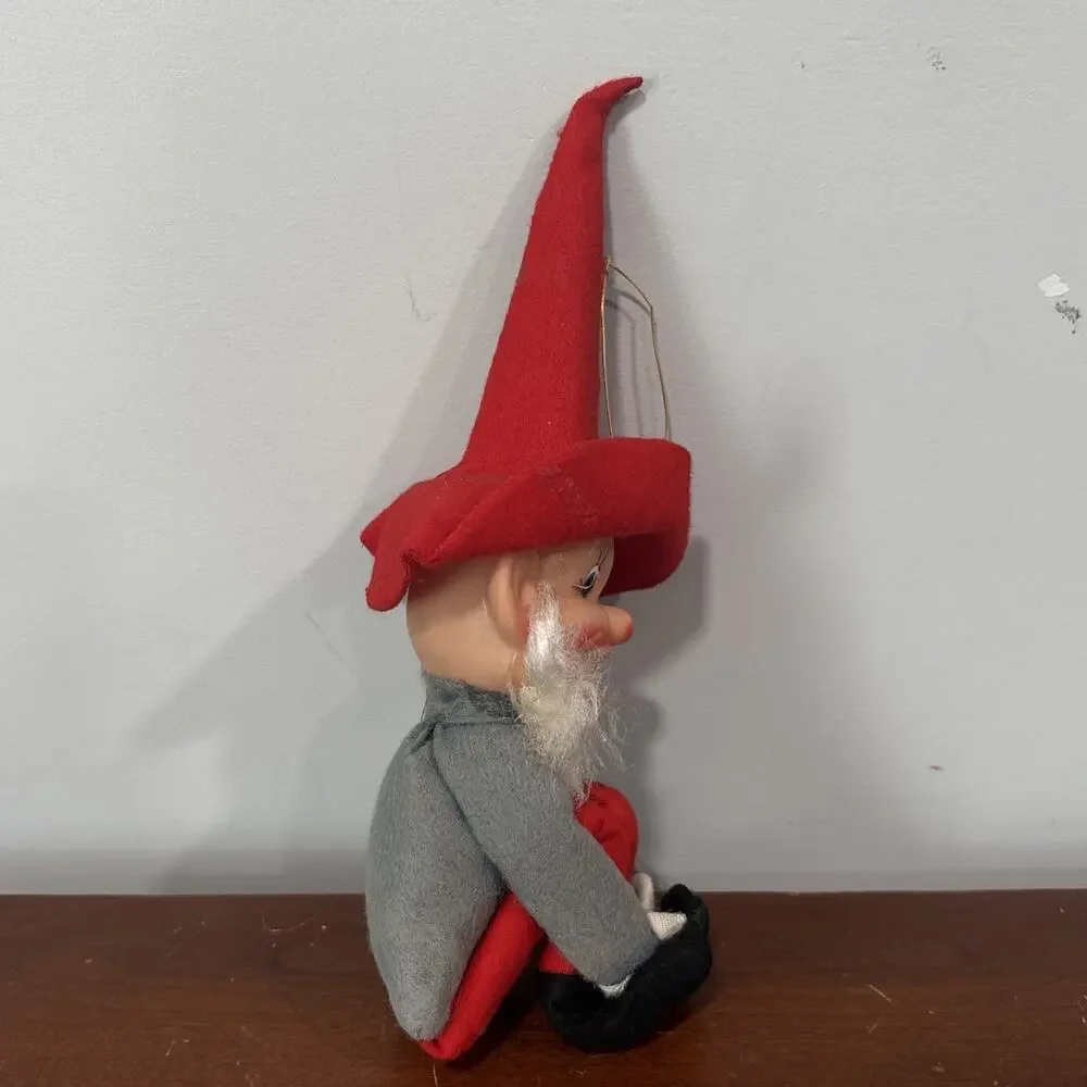 Vintage Christmas holiday Hillbilly elf Bearded knee Hugger Ornament